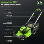 Greenworks 80V Cordless Self-Propelled Lawn Mower