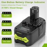 Stairlie 6 Pack 6.0Ah 18V Lithium Batteries for RYOBI