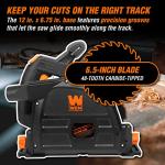 WEN Cordless 6.5-Inch Track Saw with Batteries