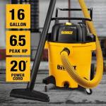 DEWALT 16 Gallon Wet/Dry Vacuum, 6.5HP