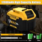 12Ah Replacement Battery for Dewalt 20V Tools