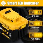 12Ah Replacement Battery for Dewalt 20V Tools