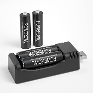 POWEROWL 4-Pack Rechargeable AA Batteries with Charger