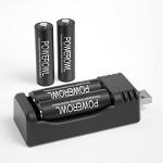POWEROWL 4-Pack Rechargeable AA Batteries with Charger