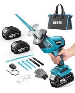 SEESII Cordless Reciprocating Saw with 6 Blades