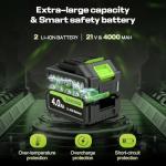 Cordless 650CFM Leaf Blower with 2 Batteries