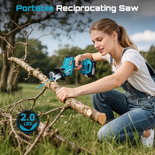 SEESII Cordless Reciprocating Saw with 6 Blades