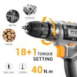 DEKOPRO 20V Cordless Power Drill Set with Battery