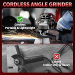 FULLYEA Cordless Angle Grinder Kit with Batteries