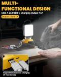 LIVOWALNY 70W Cordless LED Work Light with USB Ports