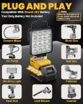 LIVOWALNY 70W Cordless LED Work Light with USB Ports