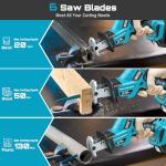SEESII Cordless Reciprocating Saw with 6 Blades