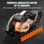 WOODSTARTER 7-1/4" Cordless Circular Saw with LED