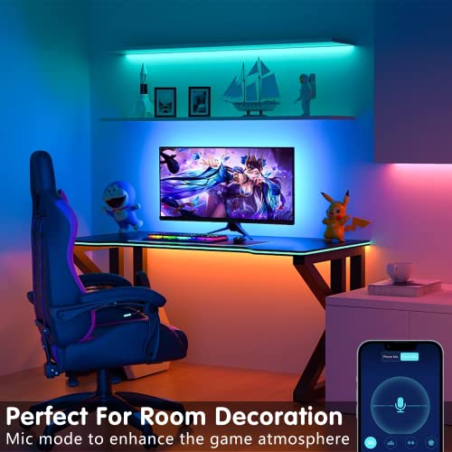 Smart Color Changing LED Strip Lights with Bluetooth Sync
