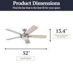 Smart 52" Ceiling Fan with Light & Remote