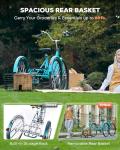 VIRIBUS 7-Speed Adult Folding Tricycle with Basket