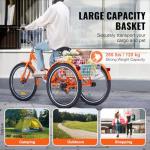 VEVOR 20-Inch Folding Adult Tricycle with Basket