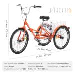 VEVOR 20-Inch Folding Adult Tricycle with Basket