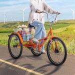 VEVOR 20-Inch Folding Adult Tricycle with Basket