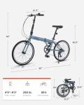 VIRIBUS 20-Inch 7-Speed Folding Bike for Adults