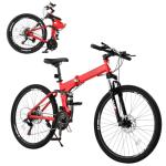 Ktaxon 21-Speed Folding Mountain Bike 26" Red