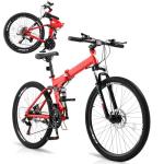 Durable 21-Speed Folding Mountain Bike for Adults