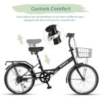 AVASTA 20" Folding Bike with 7-Speed and Rack