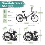 AVASTA 20" Folding Bike with 7-Speed and Rack