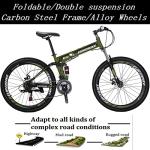 EUROBIKE 21-Speed Folding Mountain Bike, 26 Inch