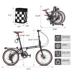 BGGFNZ 20" 7-Speed Folding Bike with Basket