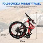 EUROBIKE 21-Speed Folding Mountain Bike, 26 Inch