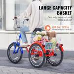 VEVOR 20-Inch Folding Adult Tricycle with Basket