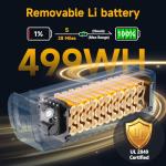 INSDRGN Folding Electric Bike for Adults Teens, Peak 650W, 45 Miles PAS Range, 48V 10.4AH Removable Li Battery Ebike, 9 Shocks Full Suspension, 20 MPH Electric Bicycle, UL2849 Certified, Blue