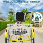 YITAHOME 24 Inch Adult Tricycle, 7 Speed 3 Wheel Bikes, Trike for Adults with Front & Rear Baskets, Cruiser Bike for Seniors Women Men Commute Picnic Outdoor, Yellow