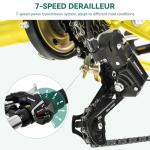 YITAHOME 24 Inch Adult Tricycle, 7 Speed 3 Wheel Bikes, Trike for Adults with Front & Rear Baskets, Cruiser Bike for Seniors Women Men Commute Picnic Outdoor, Yellow