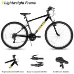 HH HILAND 26 Inch Mountain Bike, Mens Womens MTB with 18 Speeds, High-Tensile Steel Frame, V Brake, Hardtail Bicycle for Adults Black