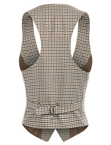 Brown Plaid Vintage Steampunk Waistcoat Vest