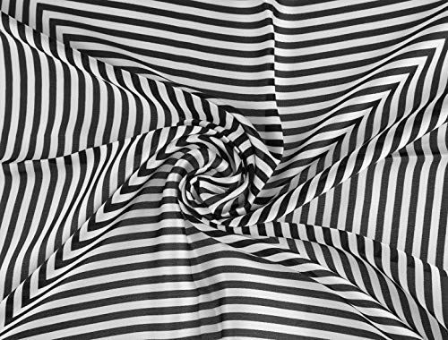 Allegra K Stripe Printed Square Scarf - Black/White