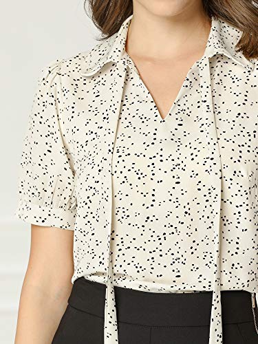 Retro Bow Tie Peter Pan Collar Blouse - Cream White