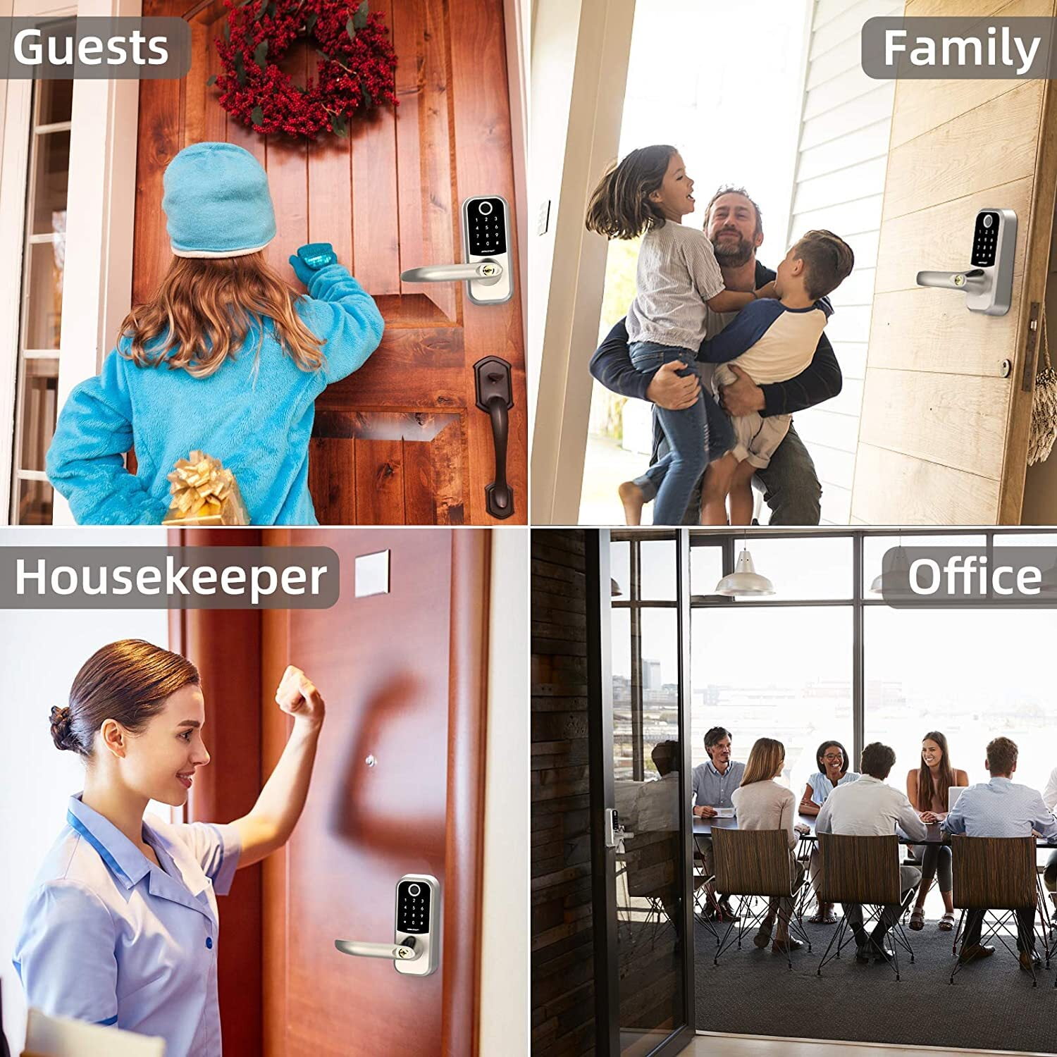 Fingerprint Smart Lock with Touchscreen Keypad