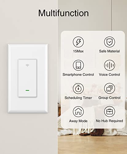 Smart Wi-Fi Light Switch with Voice Control (4-Pack)