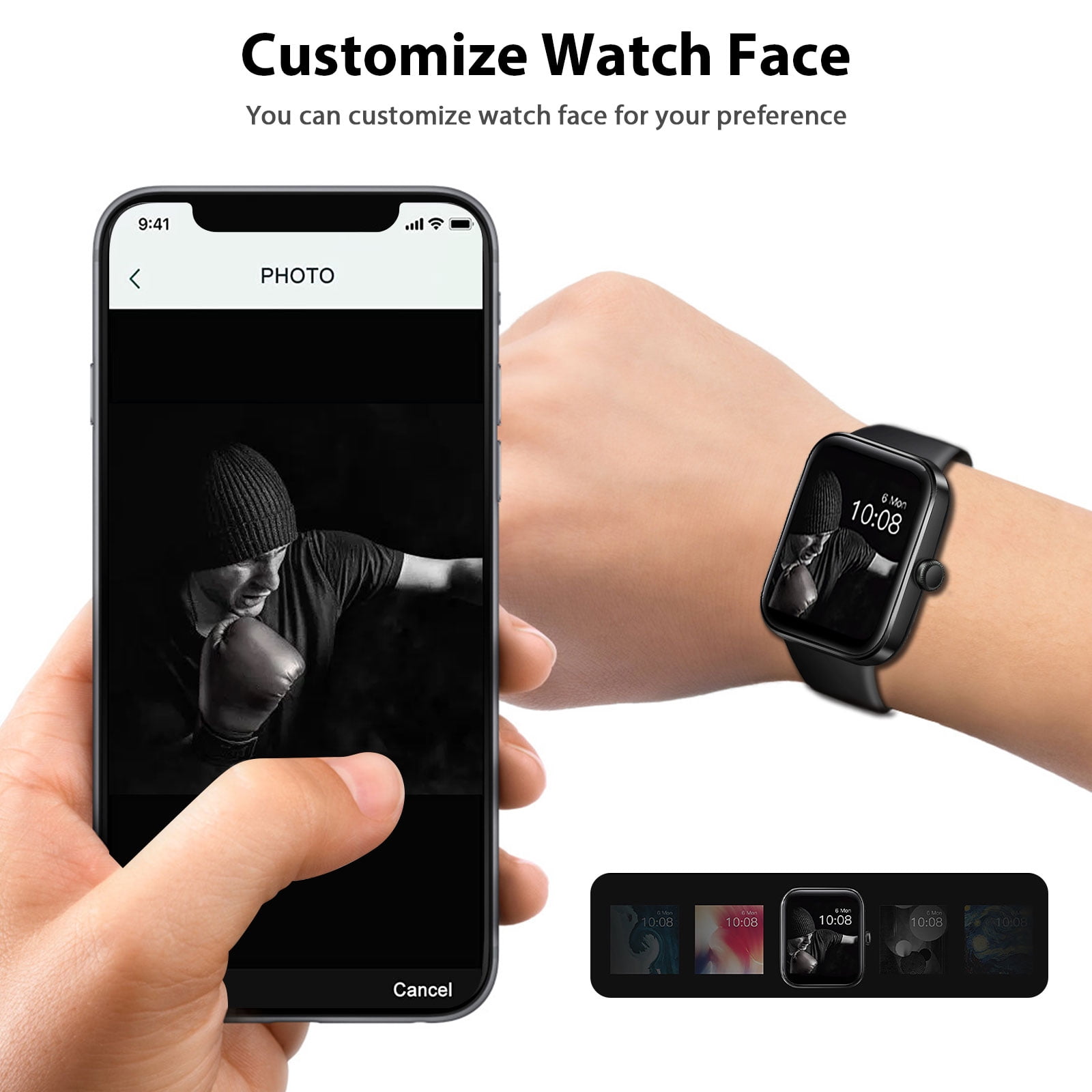 Waterproof Smartwatch for Android and iPhone