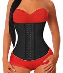 YIANNA Women's Latex Underbust Waist Trainer Black