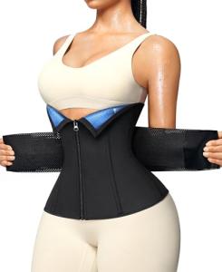 Junlan Women’s Sauna Waist Trainer - Blue, Large