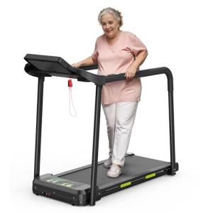 Foldable Walking Treadmill with Long Handrail