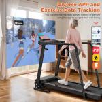 Safe Foldable Treadmill for Seniors with Balance Handrails