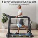 Foldable Walking Treadmill with Long Handrail