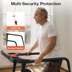 Safe Foldable Treadmill for Seniors with Balance Handrails
