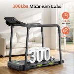Foldable Walking Treadmill with Long Handrail