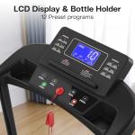 Foldable Walking Treadmill with Long Handrail